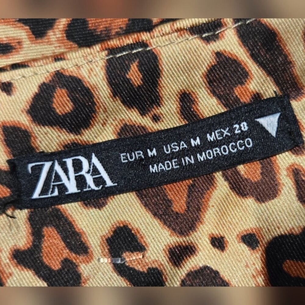 Zara Leopard Print Satin Cowl Neck Camisole Top Women’s Medium - Picture 7 of 8